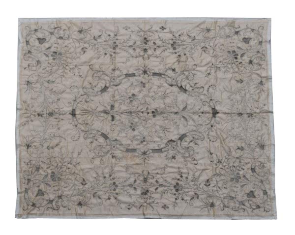 14498 OSMANLI ANTİKA GÜMÜŞ İŞLEMELİ ÖRTÜ